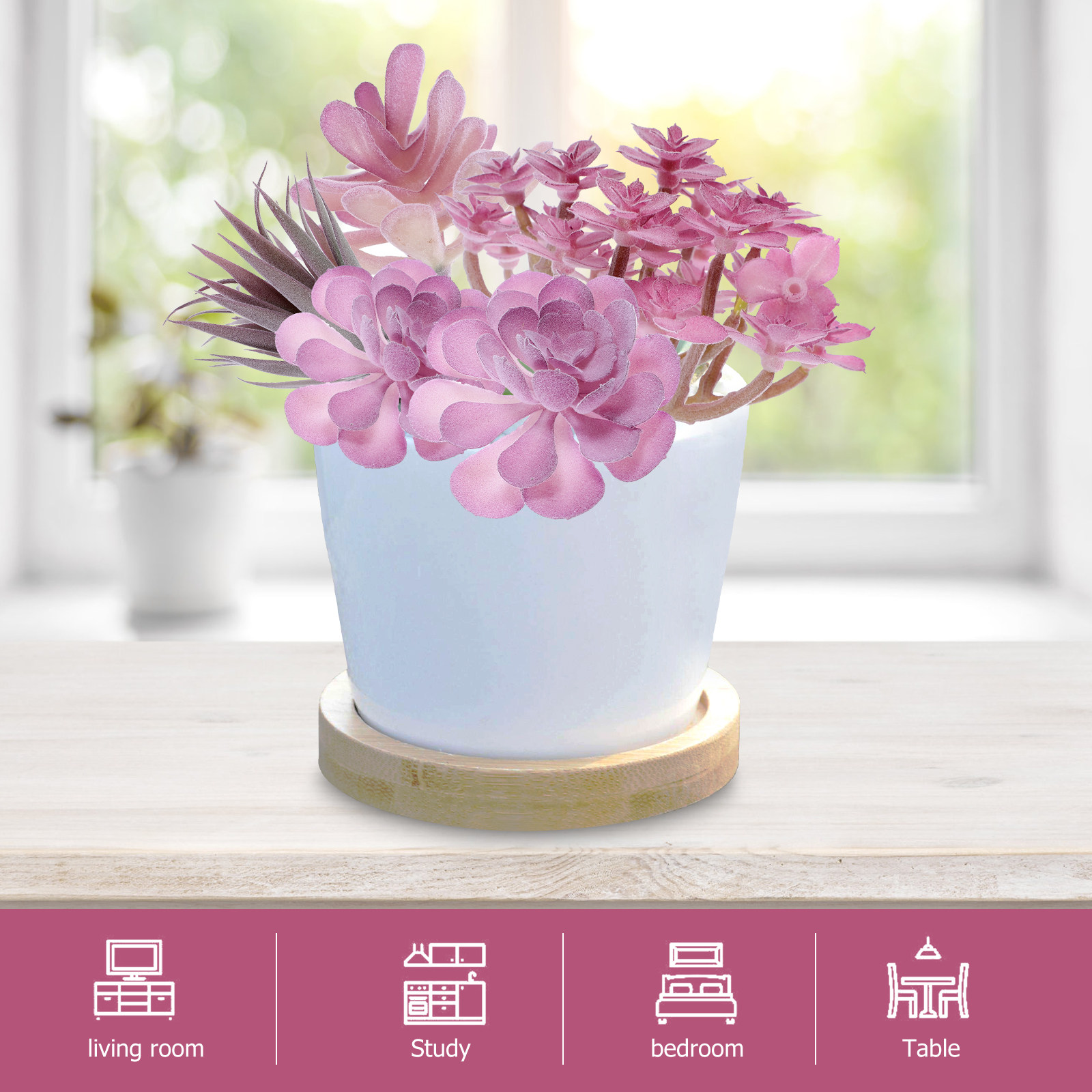 9 قطع من النباتات الاصطناعية ا - مراجعة Succulent Arrangement Mini وسعره