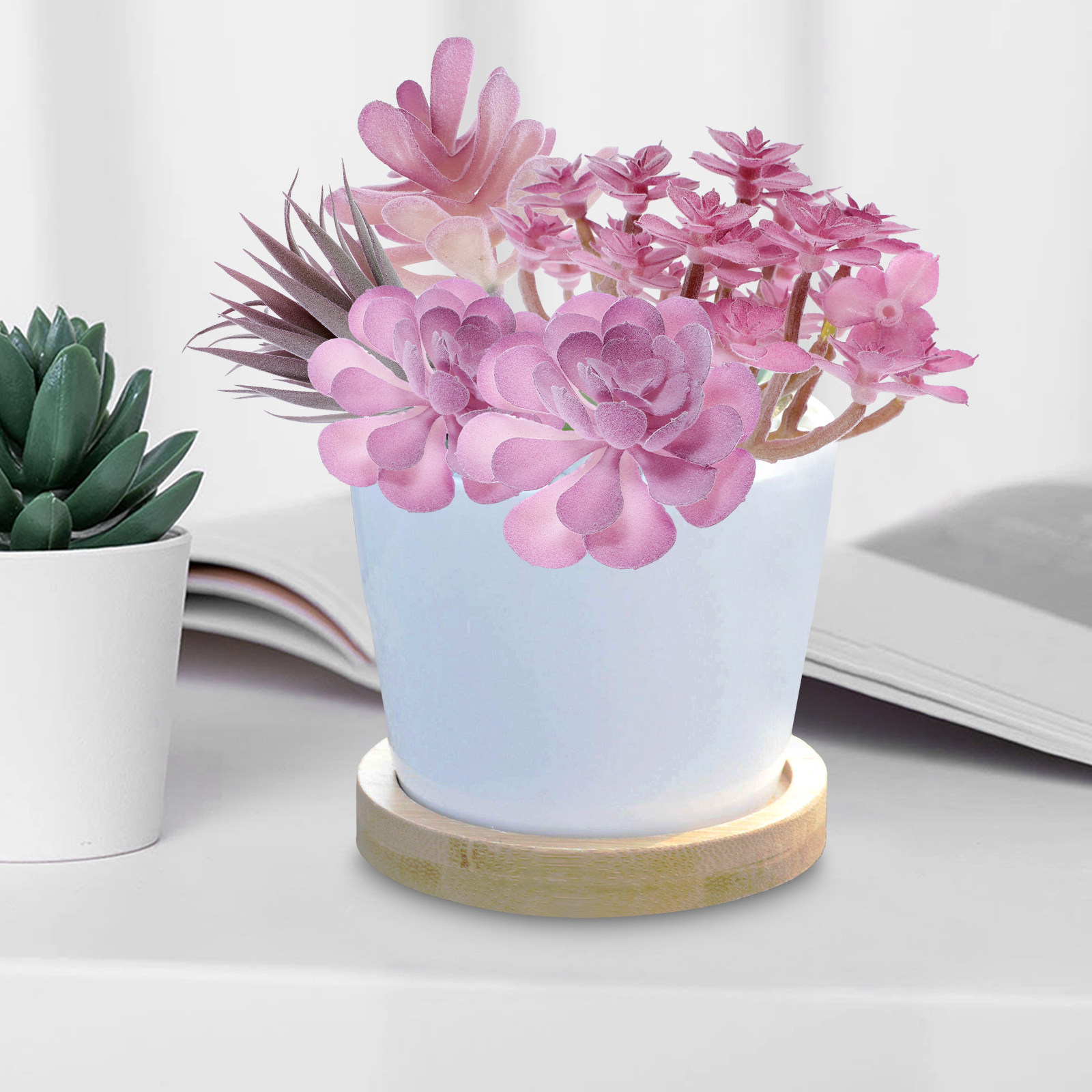 9 قطع من النباتات الاصطناعية ا - مراجعة Succulent Arrangement Mini وسعره